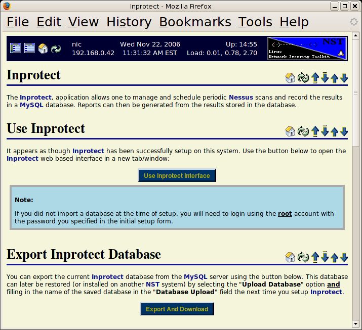 Export And Download Inprotect Database