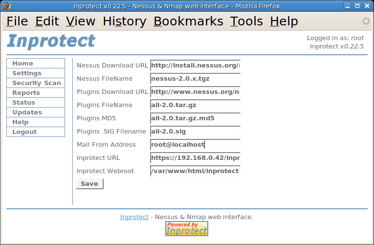 Inprotect Settings