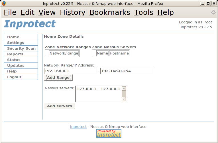 Inprotect Zone - Add Host Range