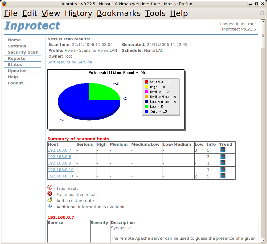 Inprotect Reports - Nessus Scan Results