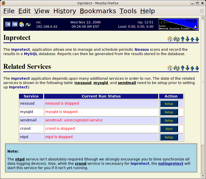 NST WUI Security Tools Section