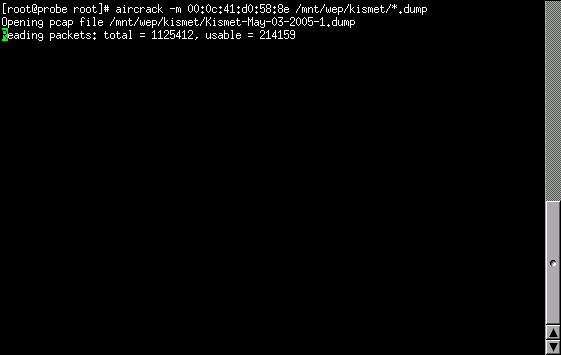 Invoking aircrack Using Default Fudge Factor